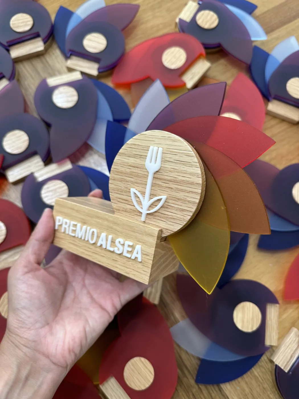 Trofeos de madera y metacrilato de color, Premio Alsea — foto 1 de 4